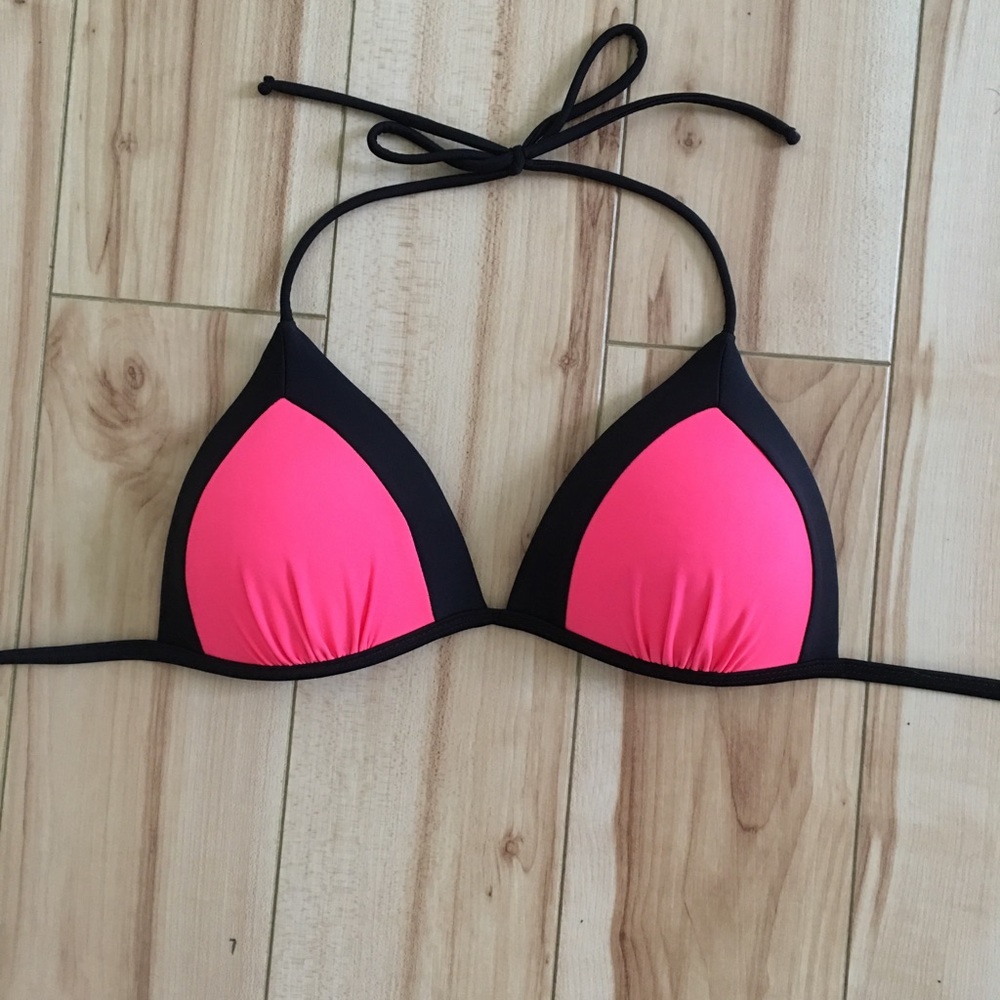 Black and hot pink bikini top size medium